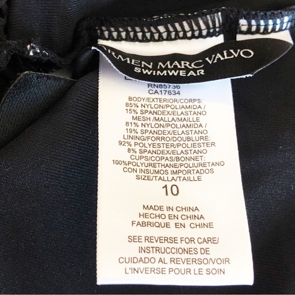 NWT Carmen Marc Valvo Leopard Print Mesh One Piece Swimsuit 10 - Picture 13 of 16